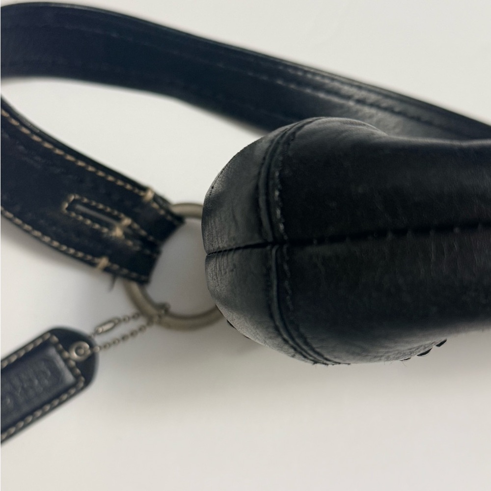 Vintage Y2K Coach Soho Signature C Flap Shoulder Bag Hobo F10925 Black Canvas - Picture 8 of 14